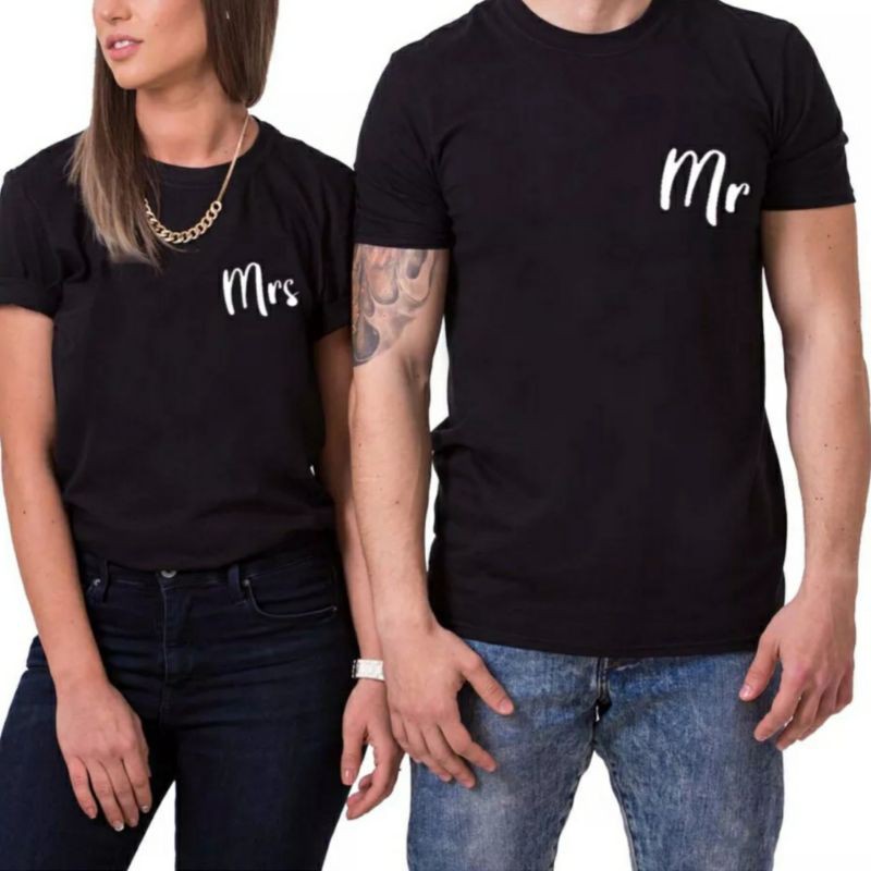 Kaos Mr Mrs Couple Pasangan Cewe Cowo Distro Kekinian Lengan Pendek Suami Istri Jumbo Murah Keren