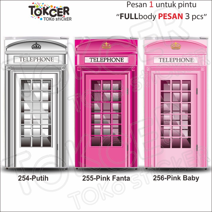 Stiker Kulkas 1 Pintu dan 2 Pintu BOX TELEPHONE