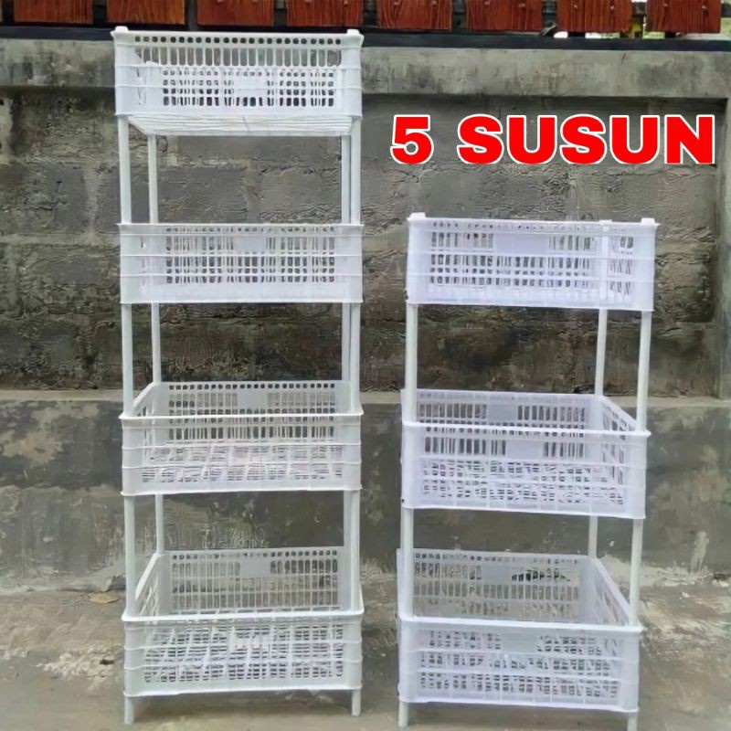 RAK WARUNG KERANJANG 5 SUSUN Rak 5 Susun Keranjang Serbaguna Keranjang Warung Rak Dapur