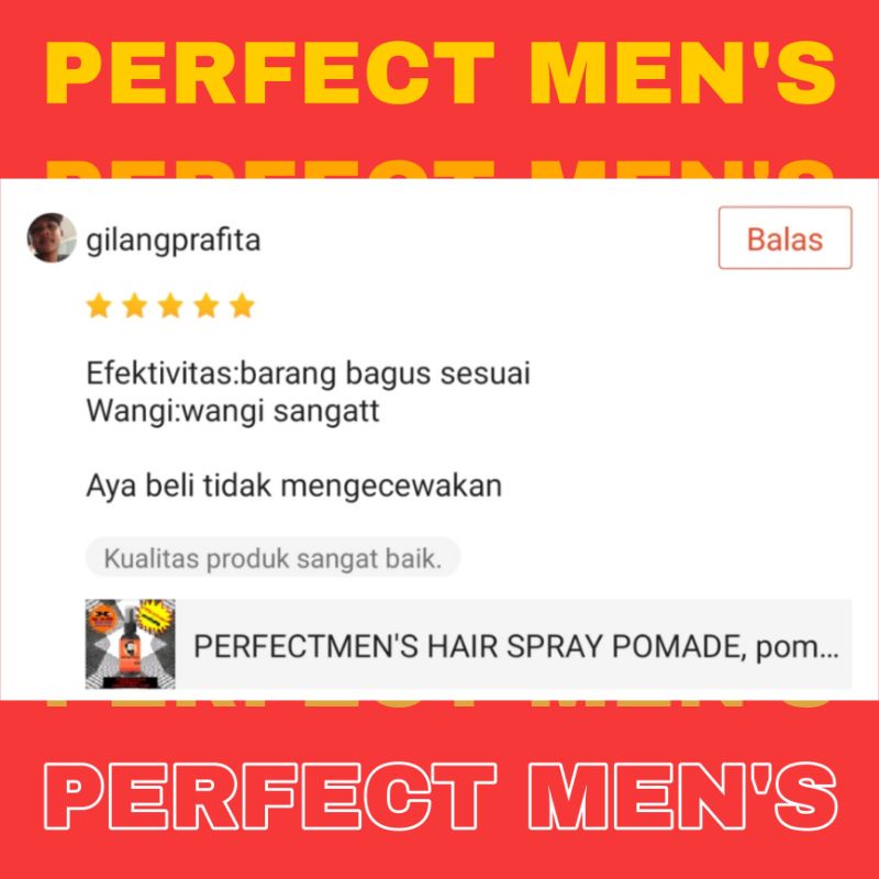 Pomade cair/ Pomade spray/ Pomade liquid 60ml ORIGINAL Perfectmens HAIR SPRAY POMADE CANDY MAN,Minyak wangi rambut, Pomade cair (Free sisir+sticker)