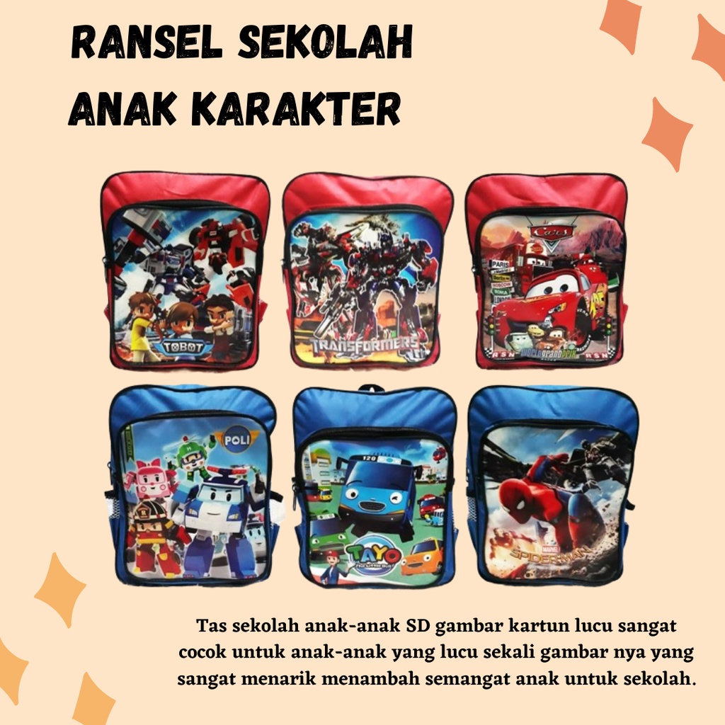 TERBARU! TAS ANAK SEKOLAH / RANSEL ANAK / TAS UNTUK ANAK PAUD GAMBAR ANAK LUCU