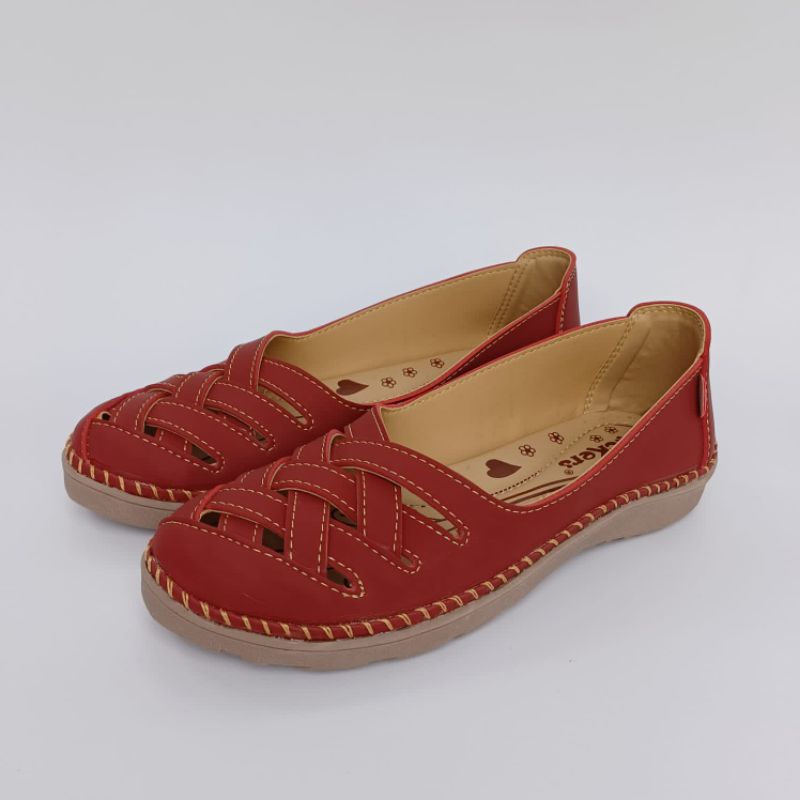 sepatu slip on wanita jumbo bigsize 41-45 kekinian .kode anyam