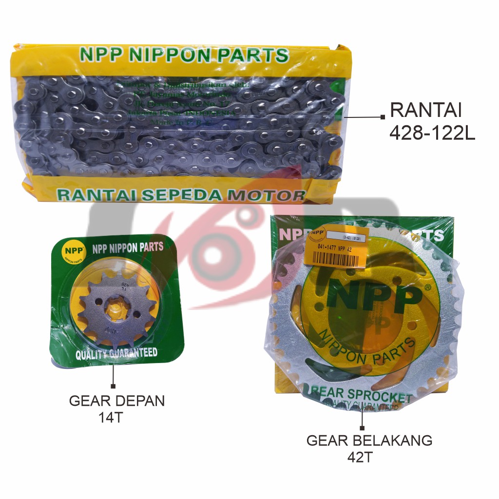 Gear Set Ninja R 2Tax Rantai Komplit GirSet Depan Belakang 2T Kit NPP