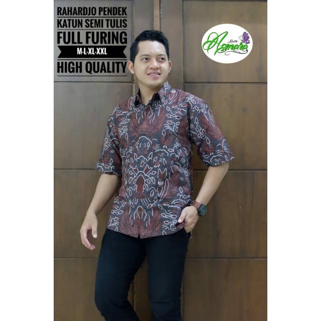 RAHARDJO PENDEK Kemeja Batik Pria Katun SEMI TULIS Full Furing