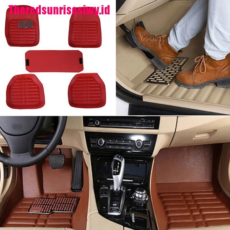 【Theredsunrisesiwy.id】5Pcs/set universal car auto floor mats floor liner pu leather carpets