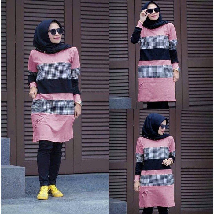 Kinno Tunik Kaos Import zolaqu by weekend zolaqu TUNIK 3 warna TUNIK BAHAN BABYTERY GOOD QUALITY LD