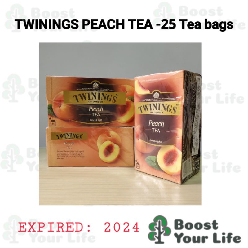 

TWININGS PEACH TEA - 1 BOX (25 Tea Bags)