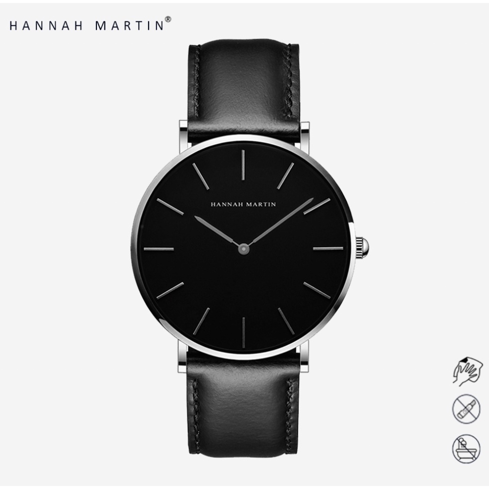 Jam Tangan Pria Hannah Martin Leather Kulit Analog Premium Anti Air 30 Meter CH02