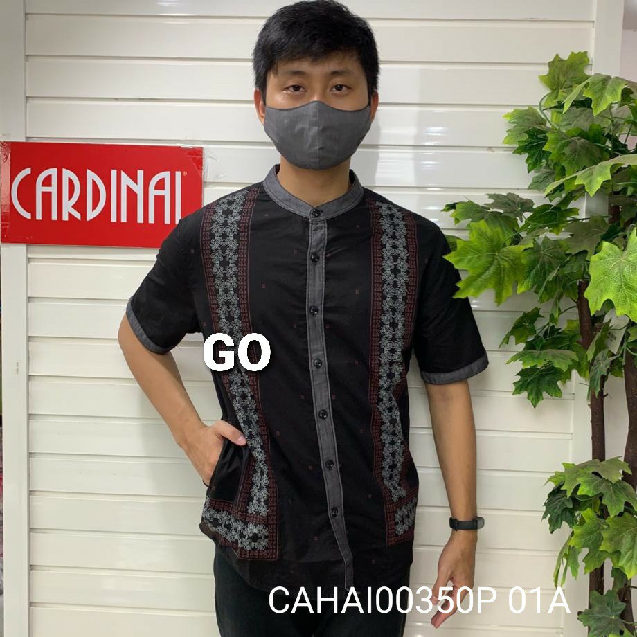 gos CARDINAL KEMEJA KOKO PRIA Lengan Pendek Casual Baju Cowok Original