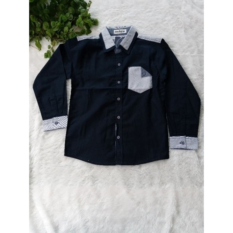 KEMEJA ANAK AERO BOYS NAVY MOTIF SALUR