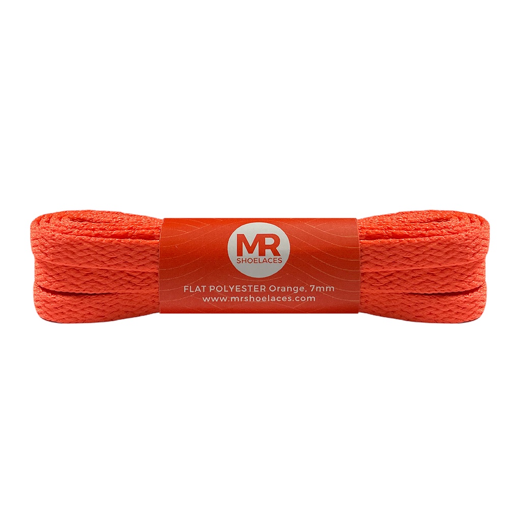 Original MR Shoelaces FP11 Jingga Orange Tali Sepatu Pipih Flat 7mm 90cm-200cm Polyester Premium Shoelaces