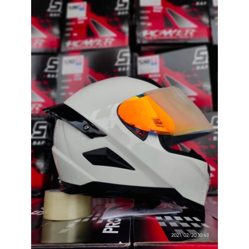 HELM SNAIL FF S1 WHITE PAKET GANTENG ONGKIR 2KG