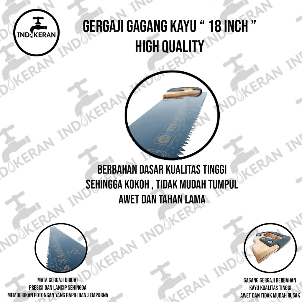 INDOKERAN - Gergaji Kayu - 18 Inch - High Quality