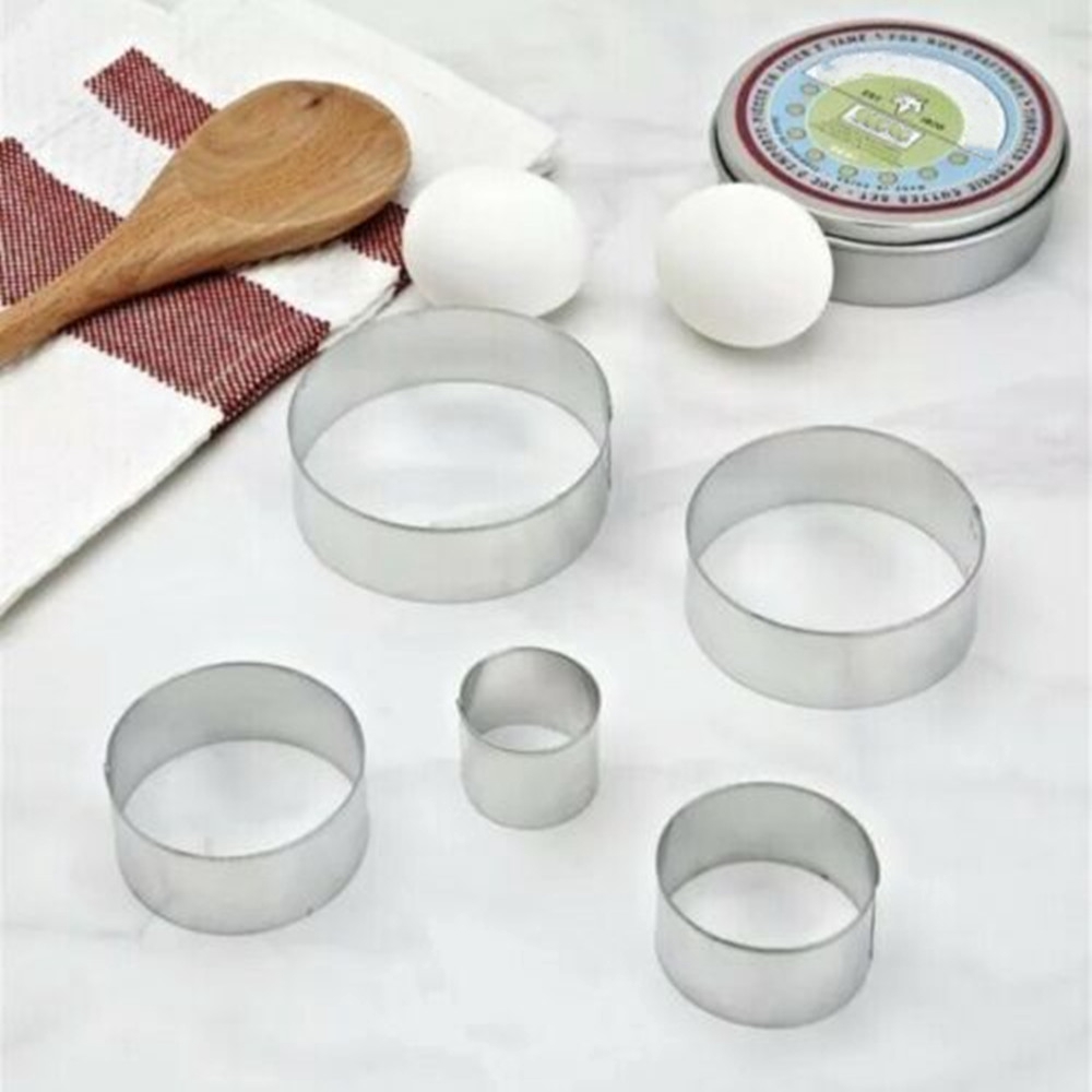 Set Cetakan Kue / Biskuit Bentuk Bulat Bahan Stainless Steel