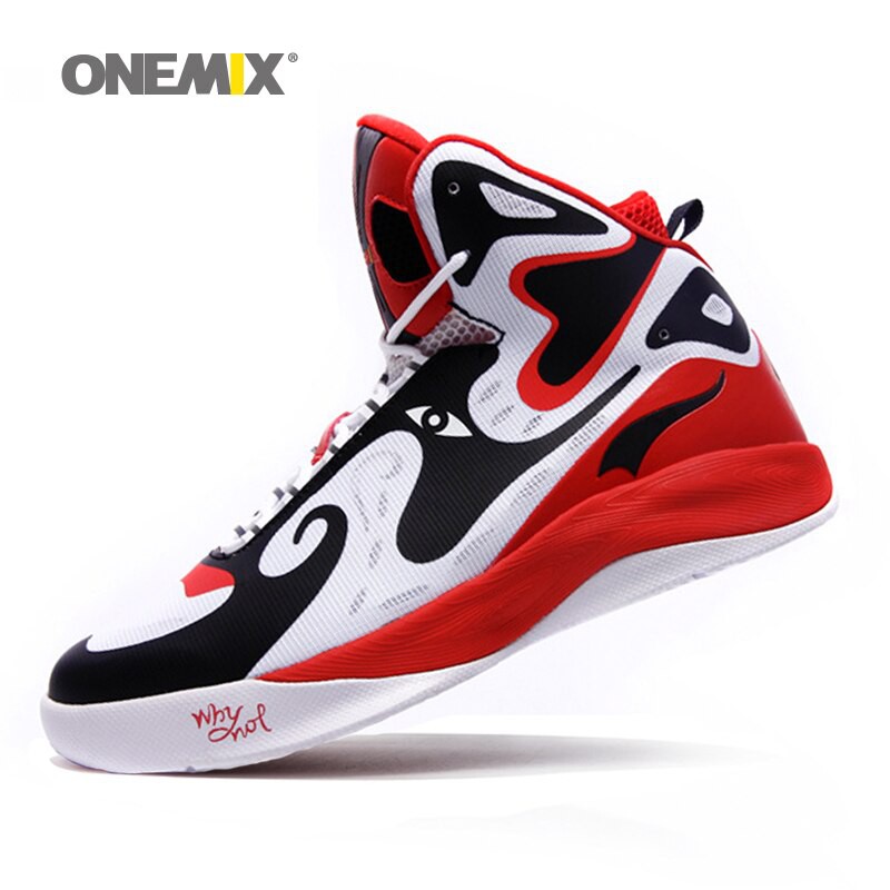Sepatu basket Onemix Man Peking Opera Mask Ankle Boots Style Culture Basketball Shoes for Men