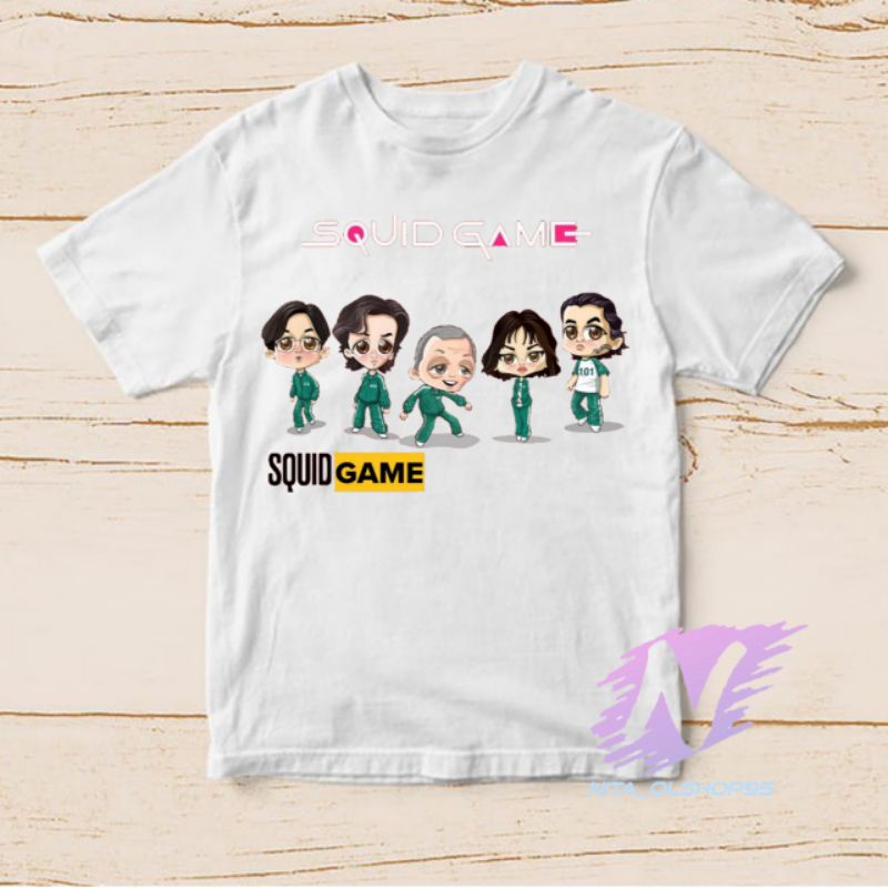 baju squid game kaos anak squad game bahan premium