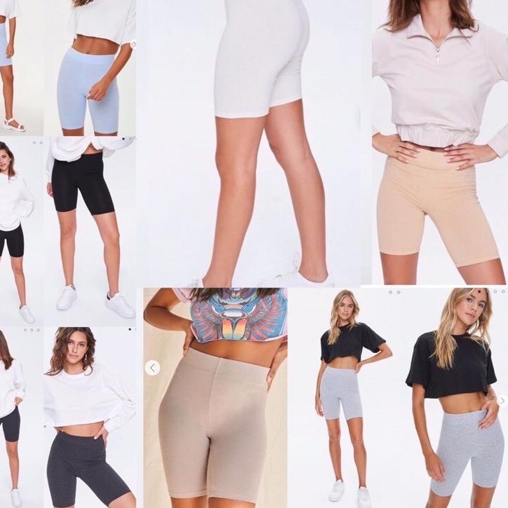 Terlaris G0M84 Celana Pendek Wanita Forever21 Celana Sport Highwaist Legging Celana Biker Shorts Ori