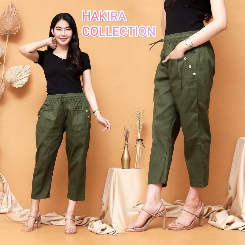 Celana Katun Wanita Stretch 7/9 Gio Baggy Pants//celana wanita korea || celana panjang wanita