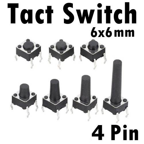 10 Pcs Tacticle Push Button Tact Switch Tut Momentary Saklar Mini Tekan Pencet Televisi Tv 6x6mm Tombol Kecil isi 10 Buah