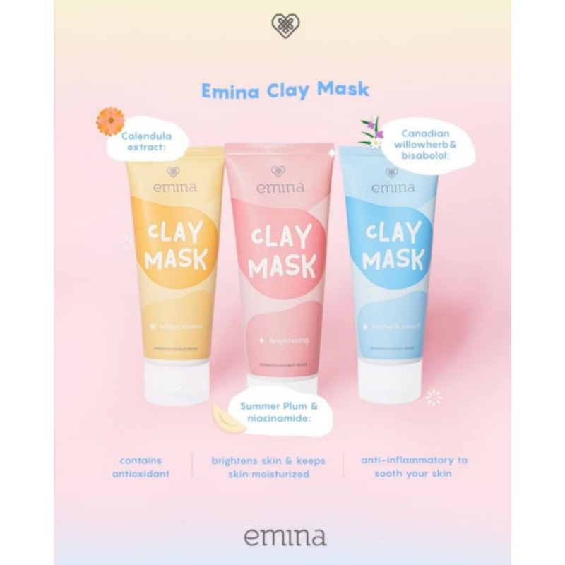 Emina Clay Mask 60Ml Masker wajah emina