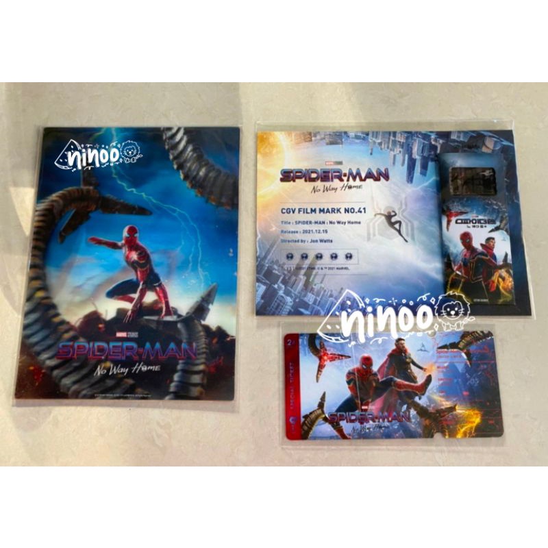 (BOOKED) Collectible Ticket CineQ Korea, Lotte lenticular postcard, CGV Film Mark Spiderman No way H