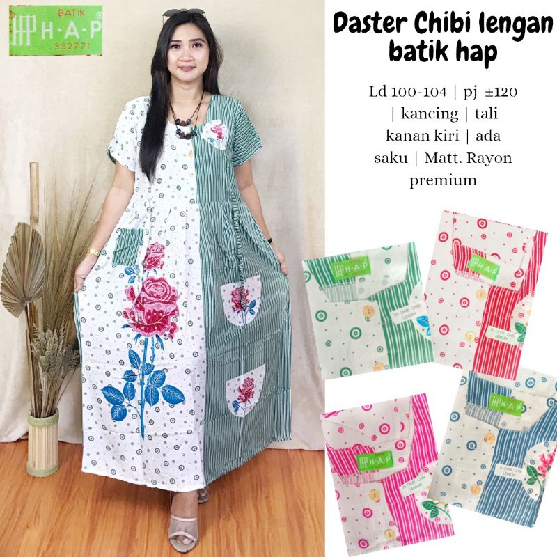 RUMAH DASTER ZAHRA Daster Chibi Lengan Batik Hap Original