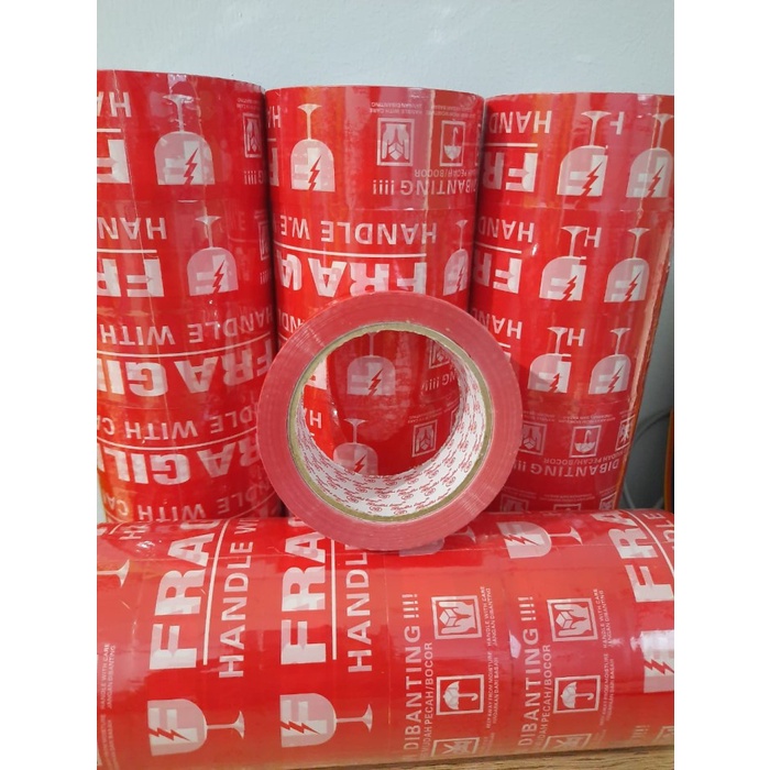 

Hot Sale Lakban Fragile Putih Merah Jangan Di Banting 48Mm X 100 Meter Orginal Trendi