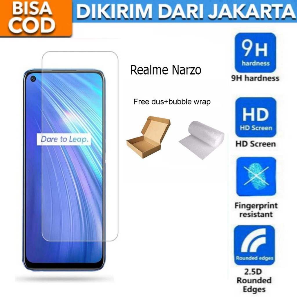 Realme Narzo Tempered Glass Screen Protector Anti Gores