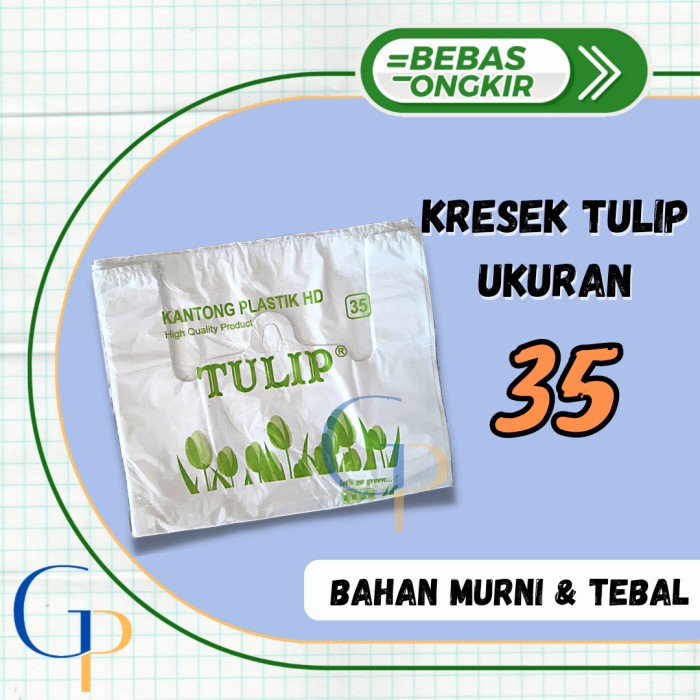 Kantong Kresek Tebal Putih UK 35 Merk Tulip Isi 500 Gram/ Kresek Tebal