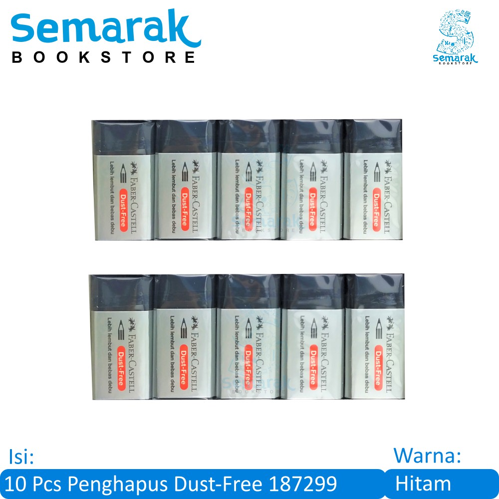 

Faber Castell Dust Free Eraser 187299 Penghapus Kecil - Hitam [10 Pcs]