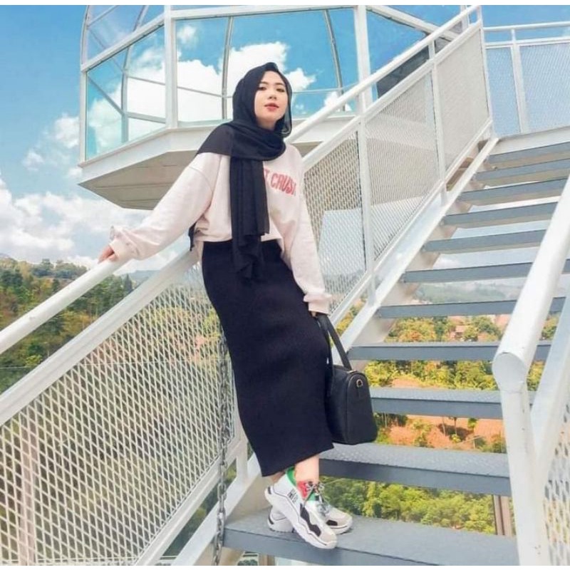 ROK REMAJA CANTIK - ROK SPAN SCUBA PREMIUM - ROK PENSIL POLOS - ROK SPAN PANJANG