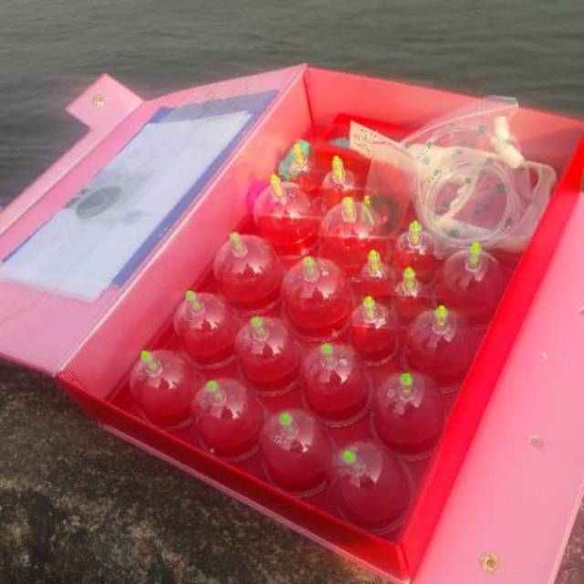 Alat bekam kangzhu 20 kop premium /kangzhu isi 20 pentil hijau