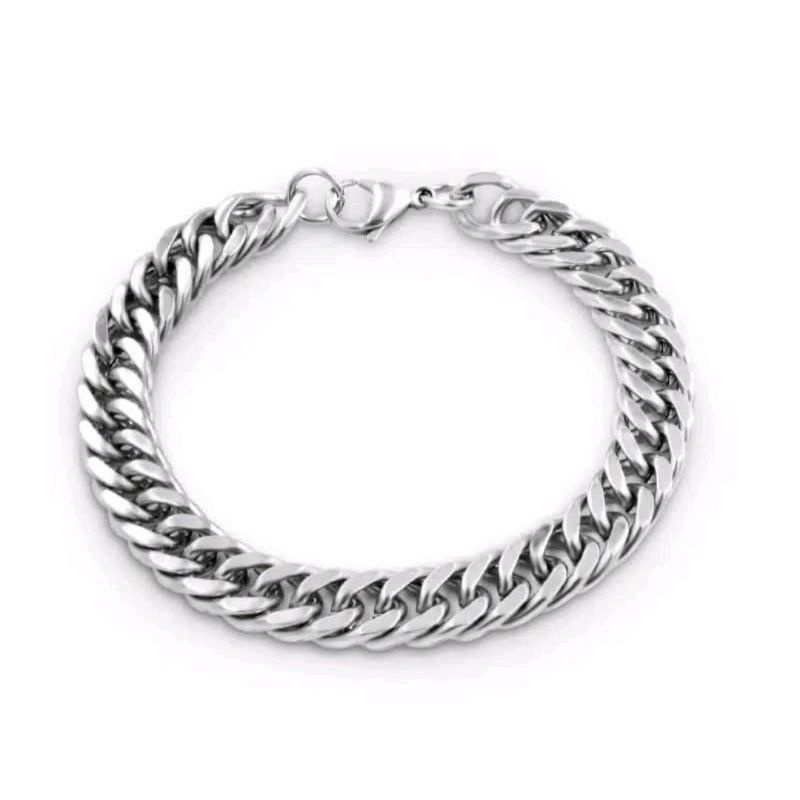 gelang rantai pria gelang silver gelang titanium gelang keren anti karat gelang preman