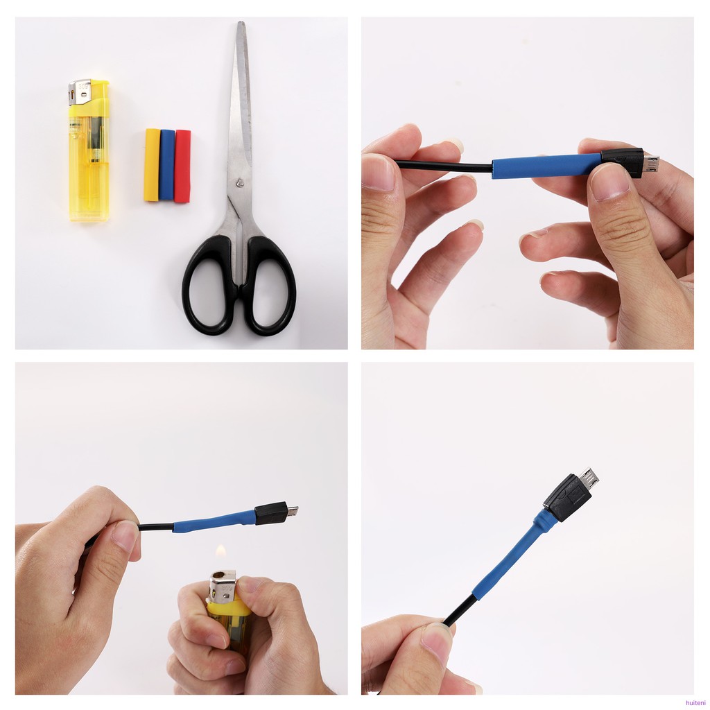 328pcs Kabel Bakar Heat Shrink Aneka Warna 8 Ukuran Huiteni