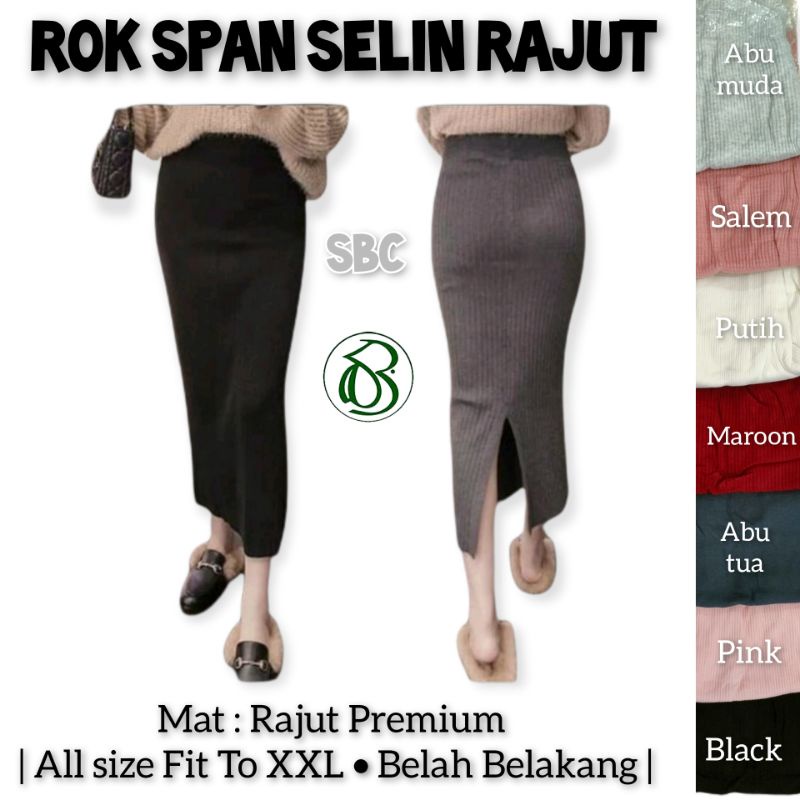 ROK SELIN // SPAN RAJUT // BELAH BELAKANG