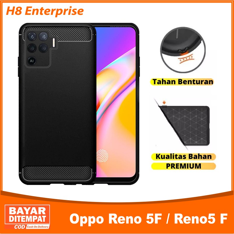 Casing Softcase Oppo Reno 5F / Reno5 F IPAKY Carbon Fiber Matte Softcase - Hitam