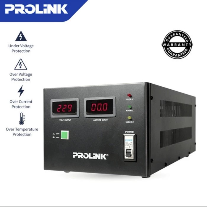 STABILIZER PROLINK PVS10001CD AVR SERVO MOTOR CONTROLLED 10000VA