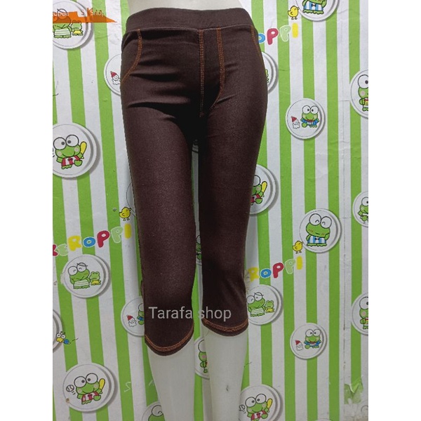 LEGGING WANITA PENDEK DENIM 7/8 UKURAN STANDAR DAN JUMBO/ CELANA LEGGING PENDEK 7/8