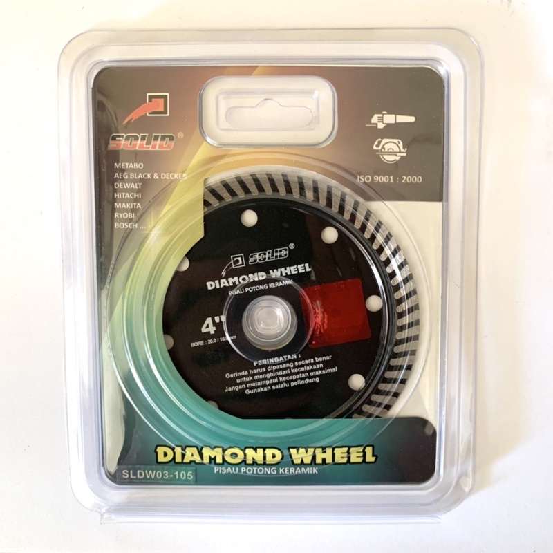 Diamond Wheel Solid Pisau Potong Keramik 4” Turbo