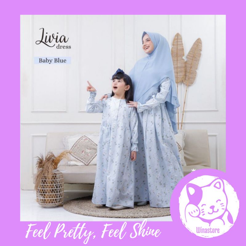 Livia Dress Original Shellco Hijab home dress katun best seller