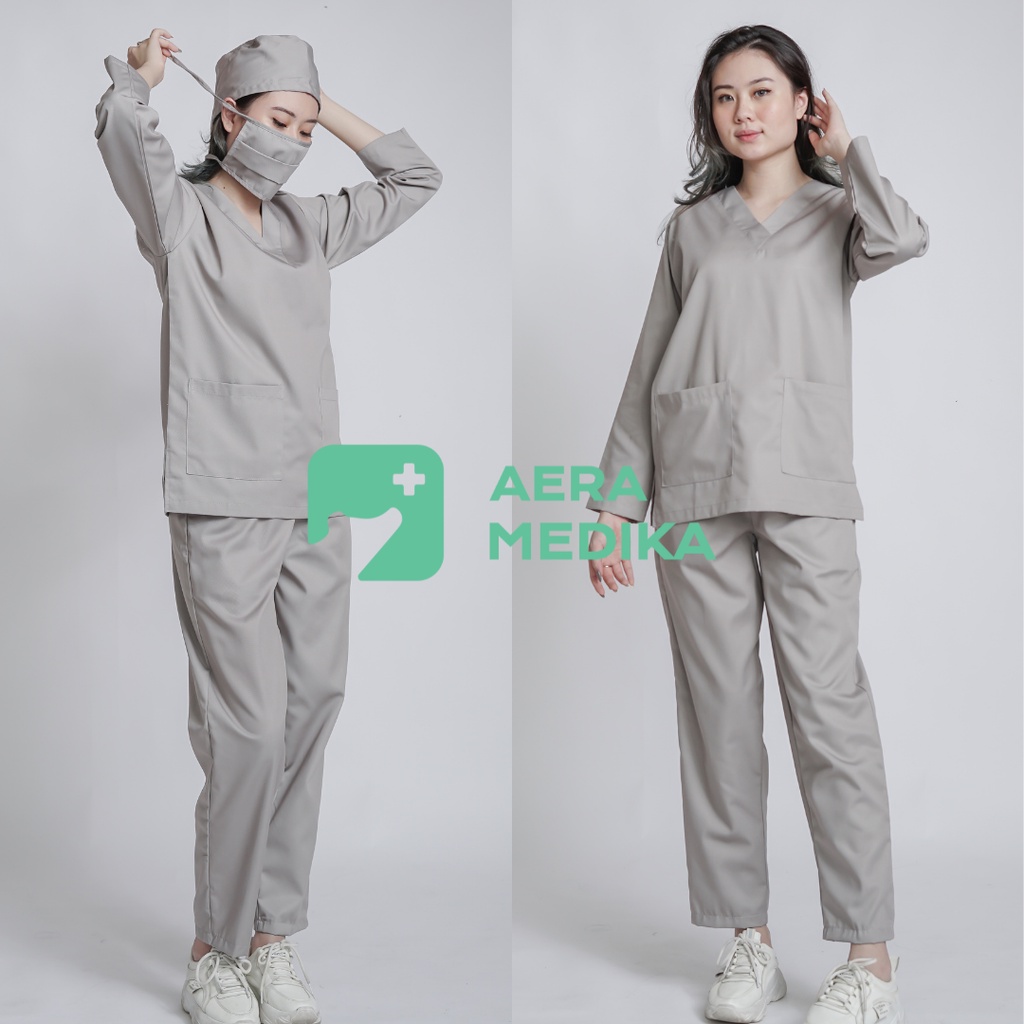 SCRUB/ BAJU JAGA / OKA Lengan Panjang AERA MEDIKA-Light Stone