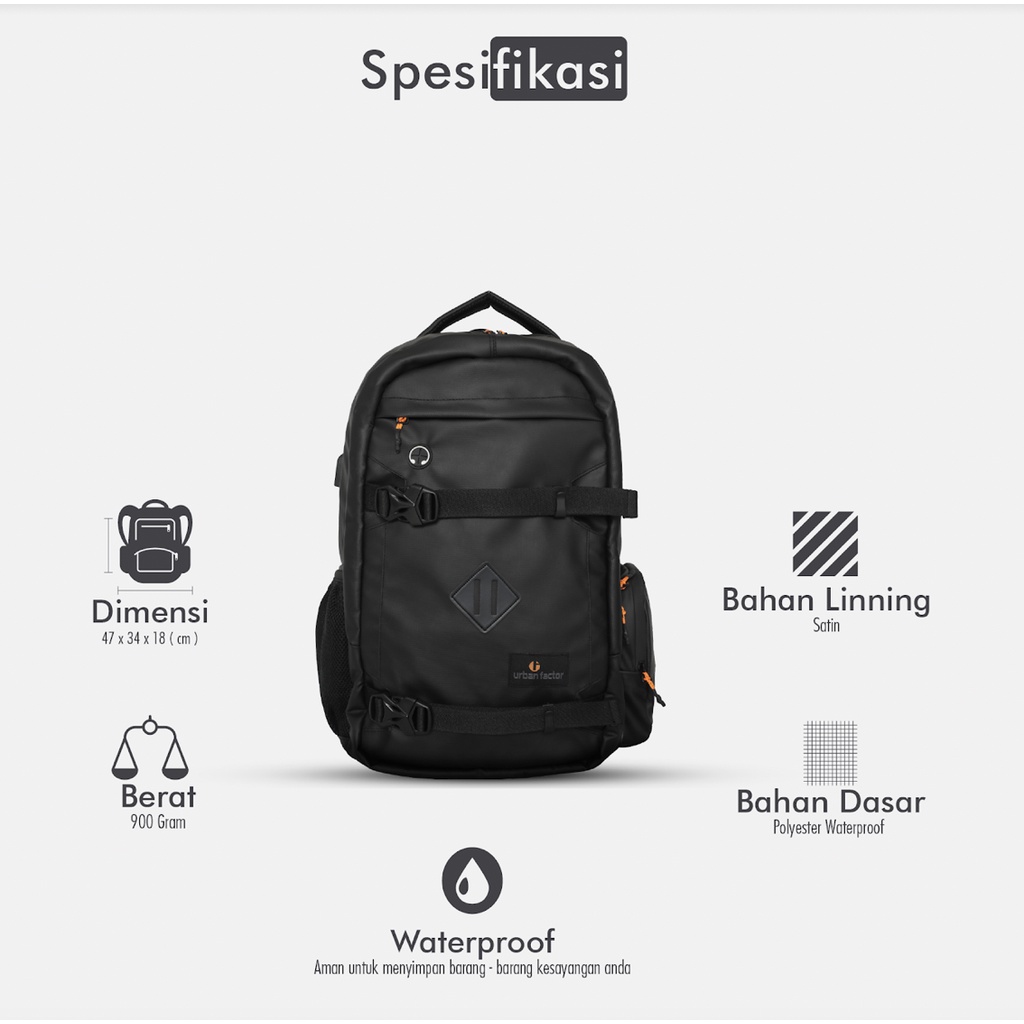 STRONG FIGHTER BLACK |ManNeedMe x URBAN| Tas Ransel Pria Tas Backpack ORIGINAL