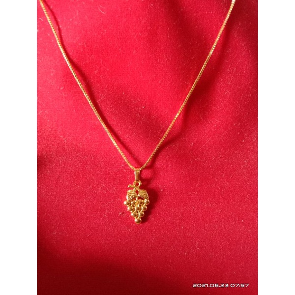 kalung italy anggur lapis emas 24 k