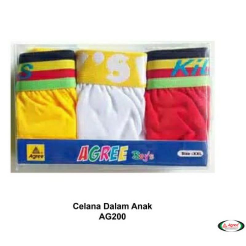 CELANA DALAM ANAK LAKI-LAKI AGREE BOYS 1 KOTAK ISI 3 PCS AG200