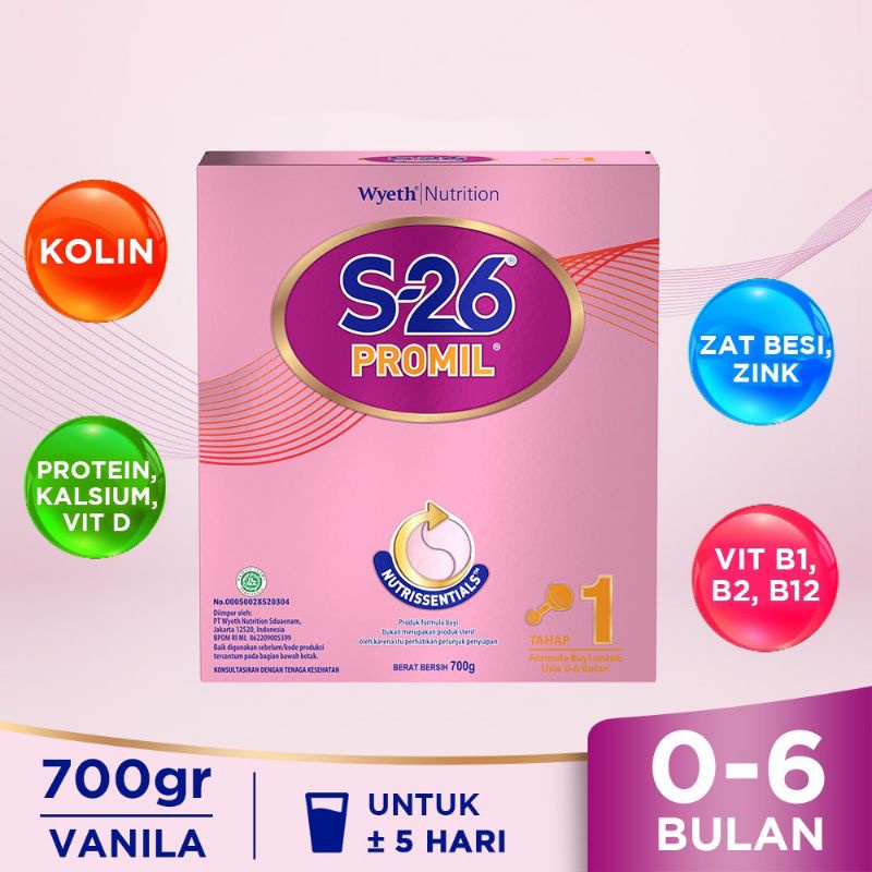 S-26 PROMIL TAHAP 1 700 G SUSU FORMULA BAYI 0-6 BULAN