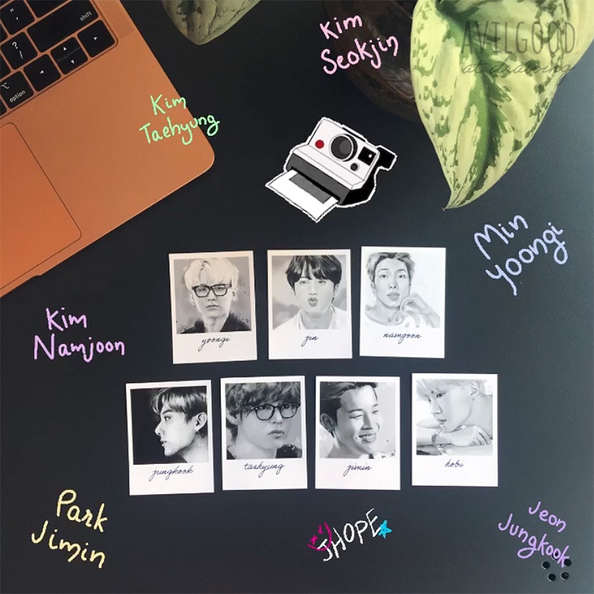 

Sticker Mini Polaroid BTS Bangtan - by Avilgood at Drawing