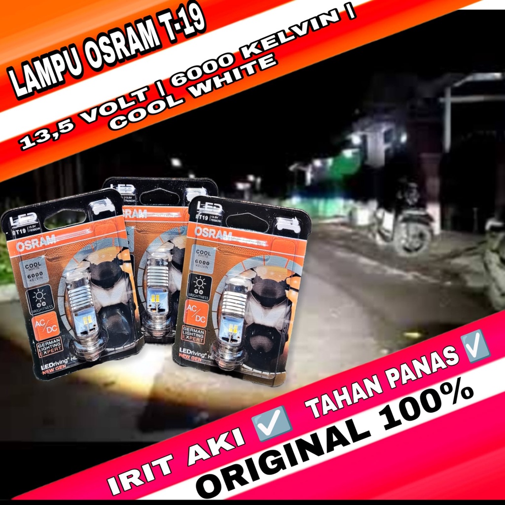 G2B1M Lampu Depan Motor Osram LED T19 Putih Kaki 1 7935 CW