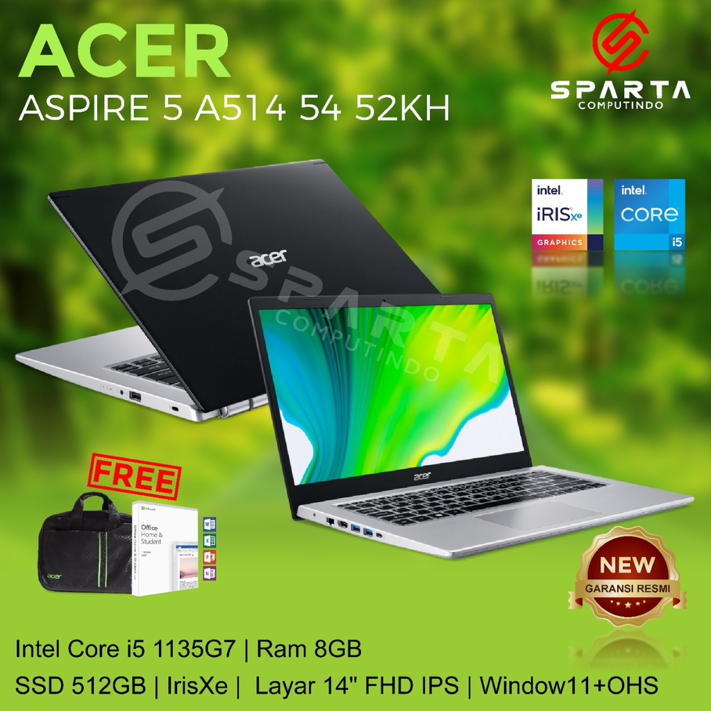 Laptop Acer Aspire 5 A514 54 52KH New Garansi Resmi