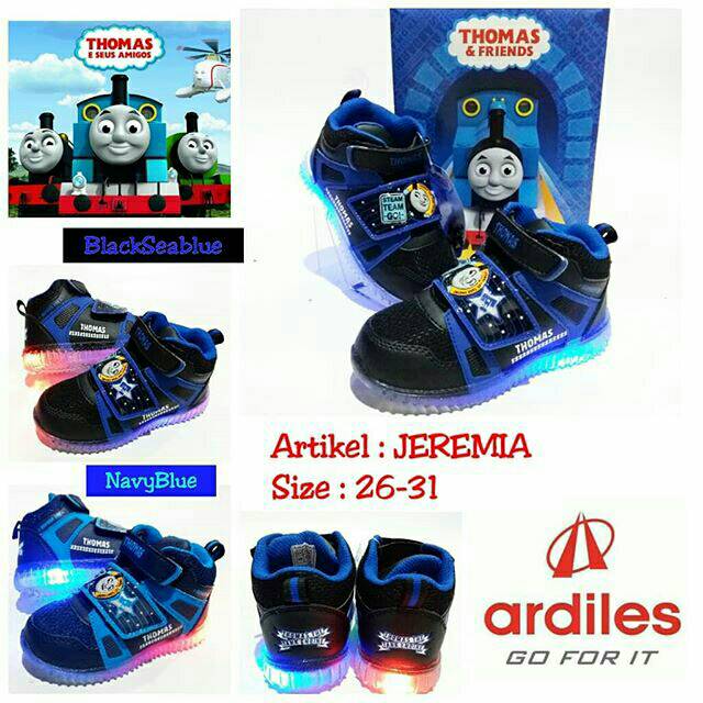 Sepatu Kreketan Lampu Anak Laki Boots Kids Karakter Thomas Ardiles Jeremia Murah Dan Terbaru