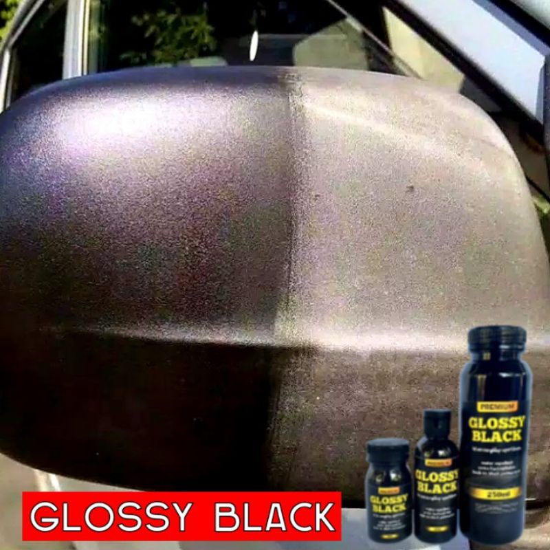 penghitam body motor / black magic / black trim / dashboard mobil / Glossy black 50 ml dan 60 ml